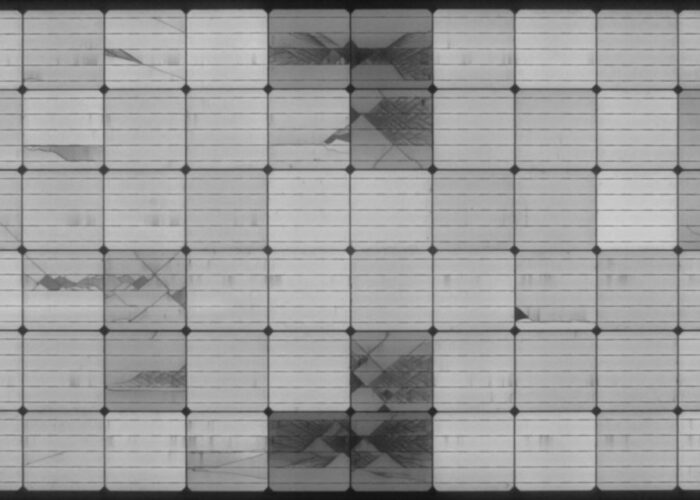 A cracked PV module.