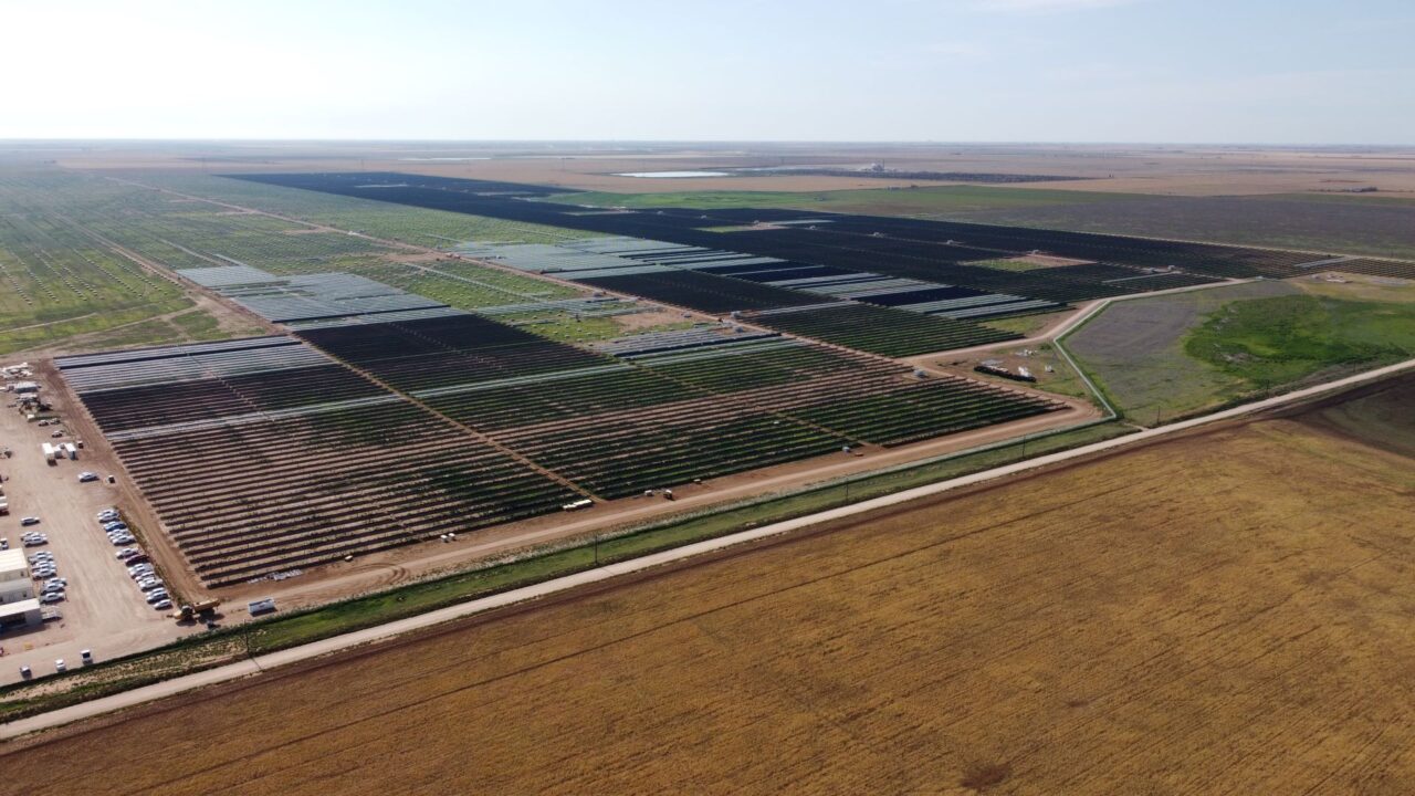 Aerial view of one of the largest US single-phase solar PV projects
