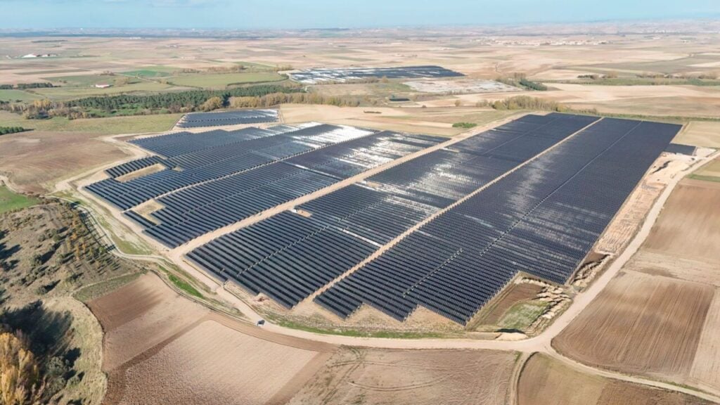 Aerial view of ib vogt's solar PV plant in Segovia, Spain