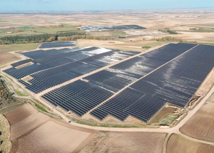 Aerial view of ib vogt's solar PV plant in Segovia, Spain