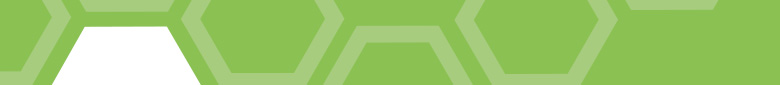 bright green banner with hexagon pattern
