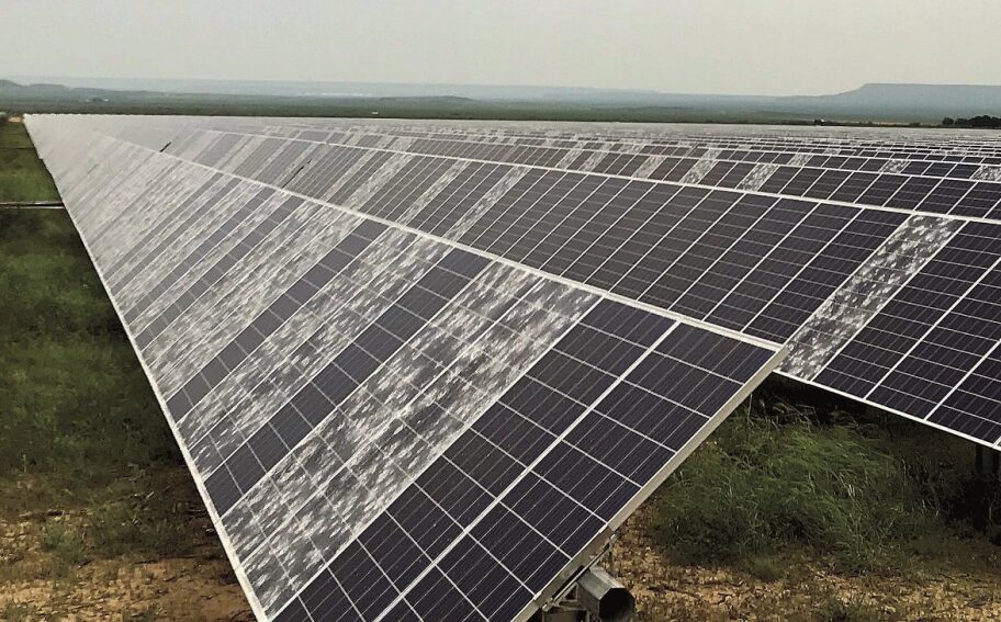 Damaged solar panels.