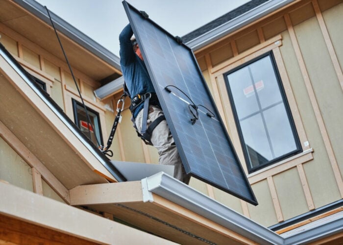 A rooftop solar installation.