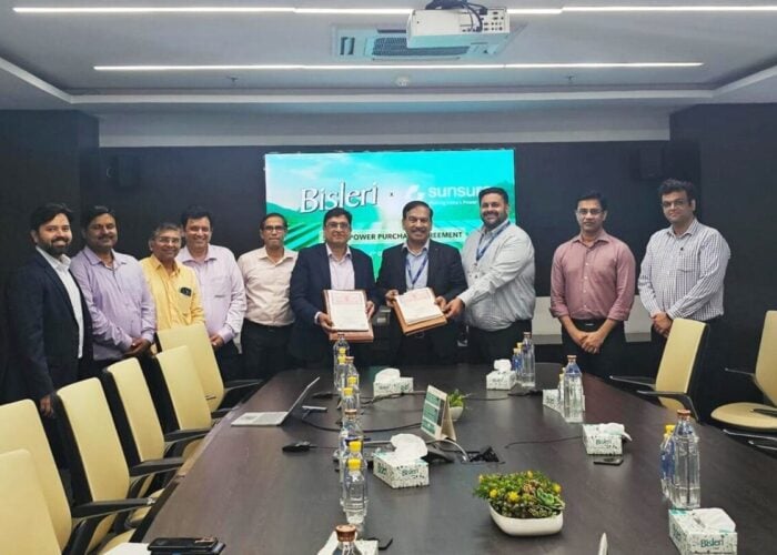 Sunsure Energy and Bisleri International signing a PPA.