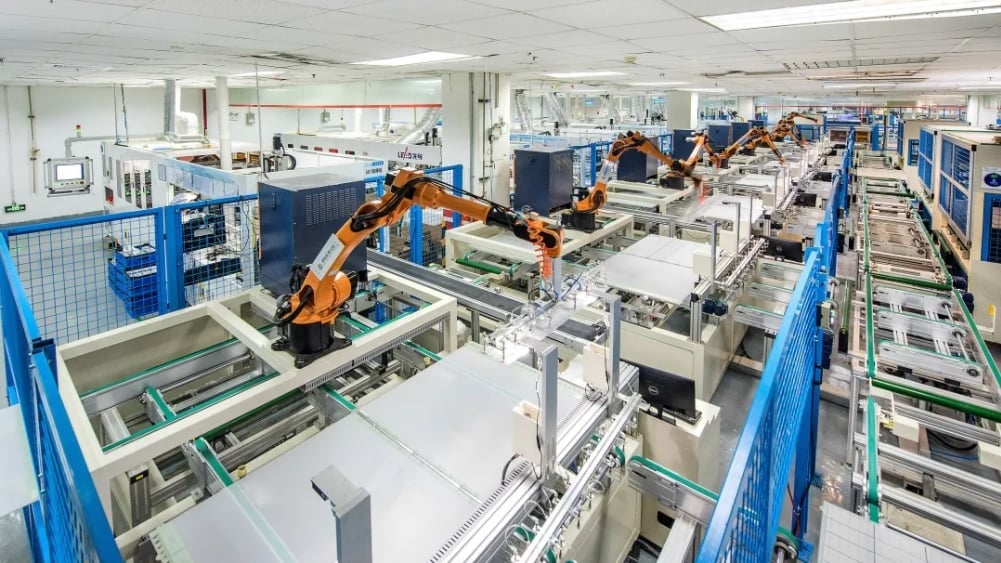 A Trina Solar manufacturing plant.